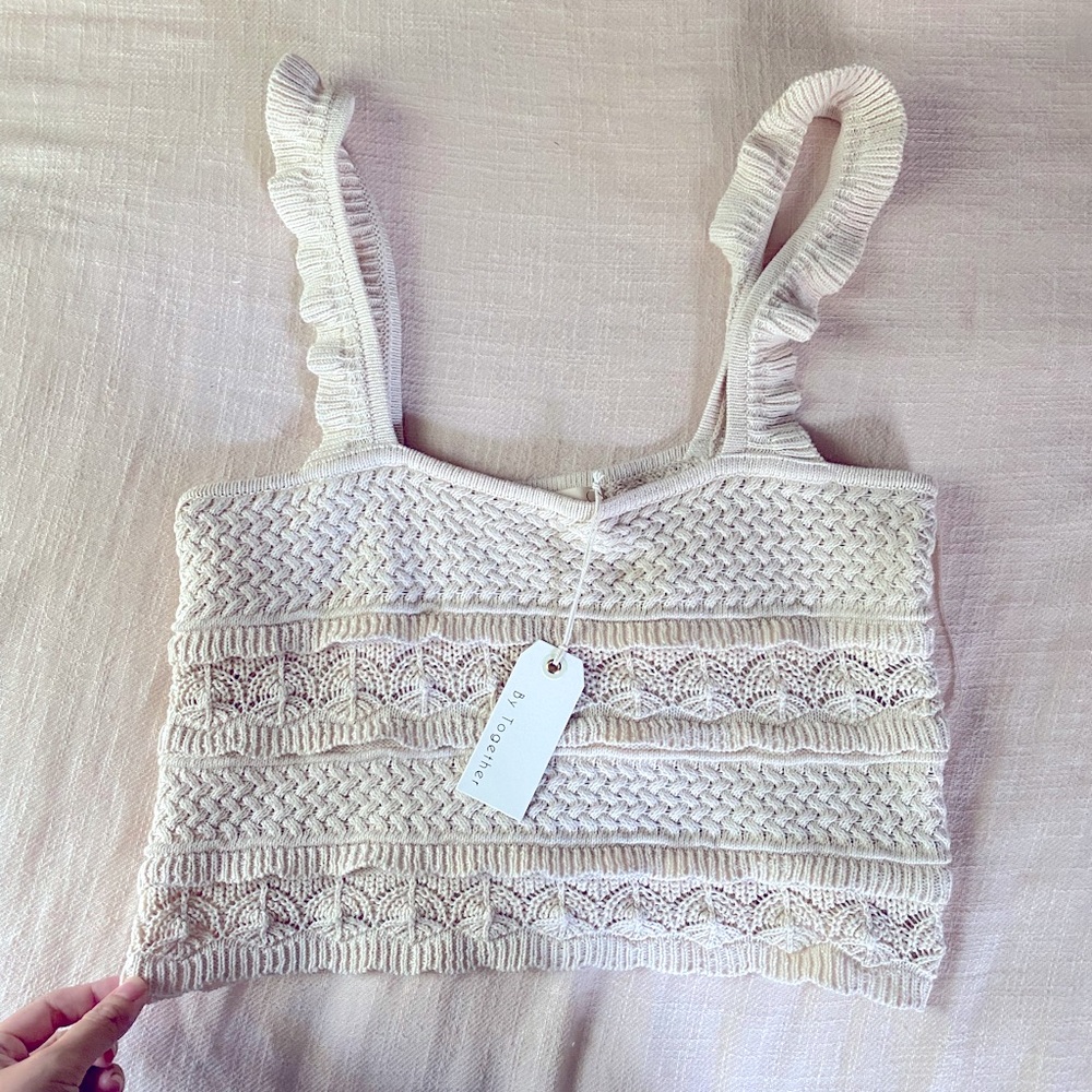 NWT Boutique Crochet Cropped Tank